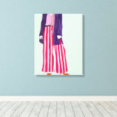 Stehende Fashion-Abbildung: Strickende Pants Leinwanddruck (Insitu (Holzboden))