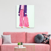 Stehende Fashion-Abbildung: Strickende Pants Leinwanddruck (Insitu (Wohnzimmer))