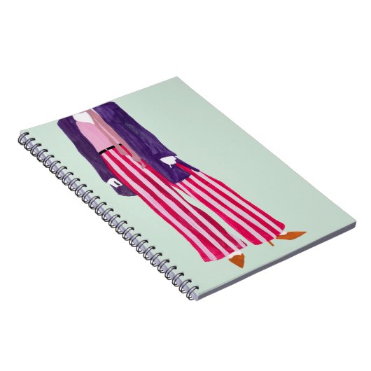 Stehende Fashion-Abbildung: Strickende Pants Notizblock (Rechte Seite)