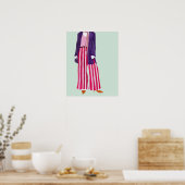 Stehende Fashion-Abbildung: Strickende Pants Poster (Küche)