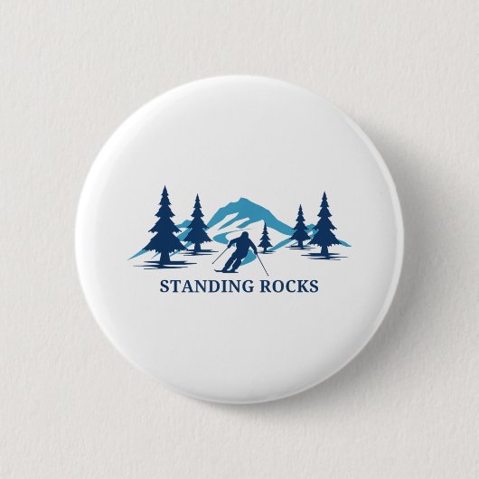 Stehende Felsen Skigebiet Wisconsin _ Button (Vorderseite)