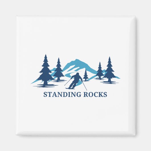 Stehende Felsen Skigebiet Wisconsin _ Magnet (Vorne)