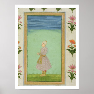 Stehende Figur eines Jungen mit einem juwelenbeset Poster