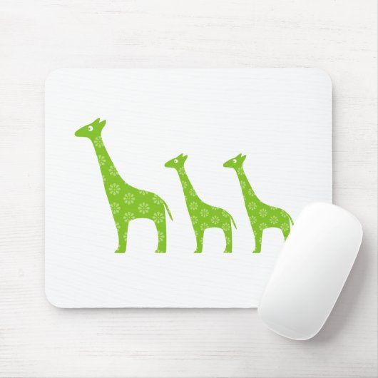 Stehende Giraffe (grün) Mousepad (Mit Mouse)