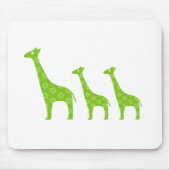 Stehende Giraffe (grün) Mousepad (Vorne)