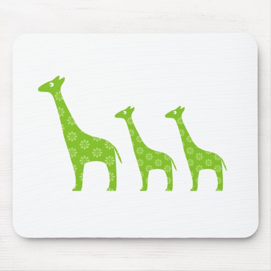 Stehende Giraffe (grün) Mousepad (Vorne)
