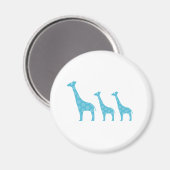 Stehende Giraffen (Blau) Magnet (Vorderseite/Rückseite)