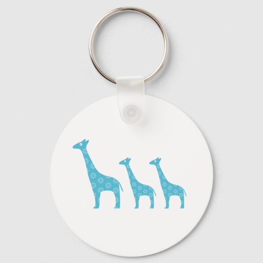 Stehende Giraffen (blau) Schlüsselanhänger (Vorderseite)