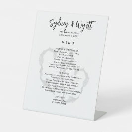 Stehende Hochzeitsmenüs mit Carved Hearts Sockelschild