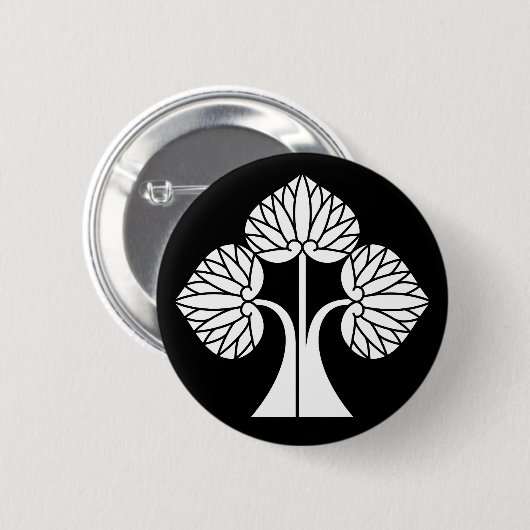 Stehende Hollyhocks Button (Vorne & Hinten)