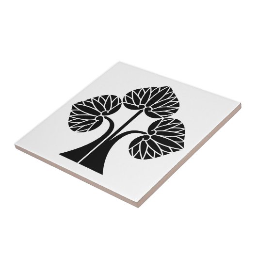 Stehende Hollyhocks Fliese (Seite)