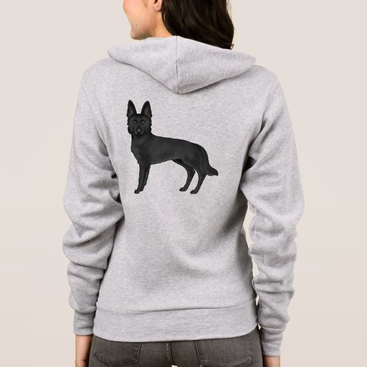 Stehende Illustration des Schwarzen Hirten Hoodie (Rückseite)