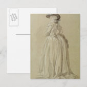 Stehende junge Frau Postkarte (Vorne/Hinten)