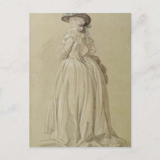 Stehende junge Frau Postkarte (Vorderseite)