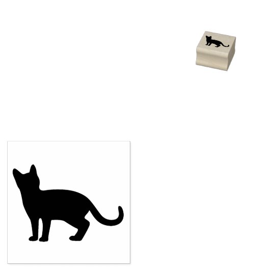 Stehende Katzenkatze Silhouette Briefmarke Gummistempel (Stempel)