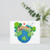 Stehende Kinder auf der ganzen Welt Postkarte (Stehend Vorderseite)