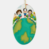 Stehende Kinder Keramikornament (Rechts)