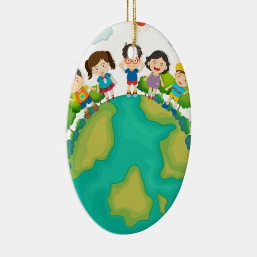 Stehende Kinder Keramikornament (Rechts)