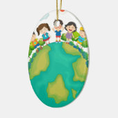 Stehende Kinder Keramikornament (Links)