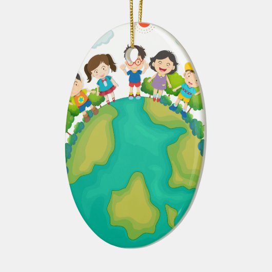 Stehende Kinder Keramikornament (Links)