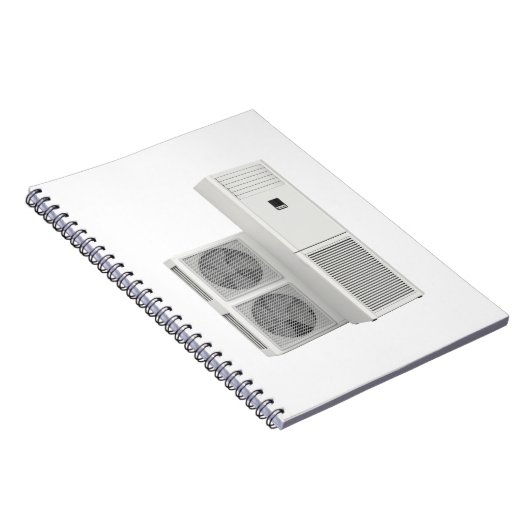 Stehende Klimaanlage im großen Stock Notizblock (Rechte Seite)