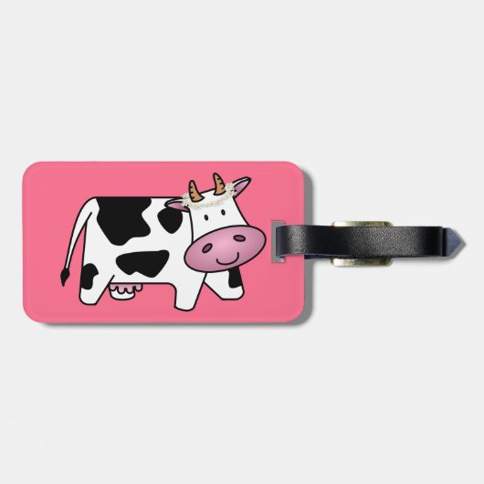 Stehende Kuh mit Milchkühe Gepäckanhänger (Rückseite horizontal)