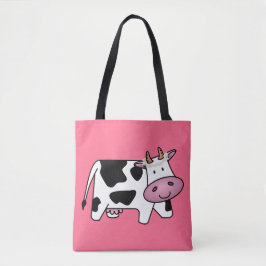 Stehende Kuh mit Milchkühe Tasche