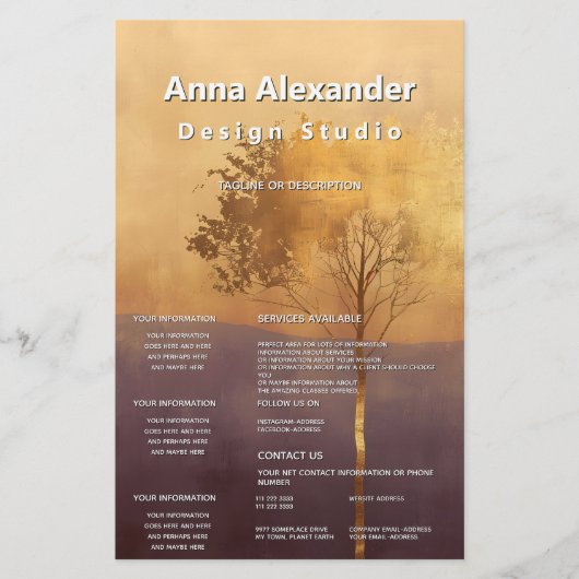 Stehende Leuchte | Minimalistischer Baum-Design Flyer (Vorne)