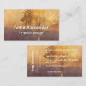 Stehende Leuchte | Minimalistischer Baum-Design Visitenkarte (Vorne/Hinten)