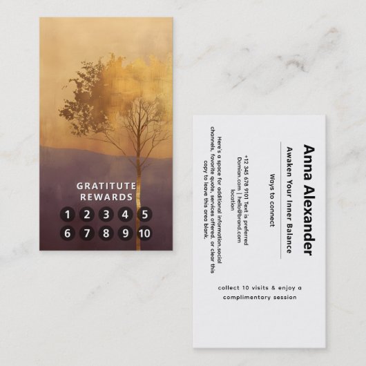 Stehende Leuchte | Minimalistischer Baum-Design Visitenkarte (Vorne/Hinten)
