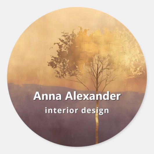 Stehende Leuchte | Minimalistisches Baumdesign Runder Aufkleber (Vorderseite)