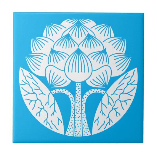 Stehende Lotus-Blume Fliese (Vorderseite)