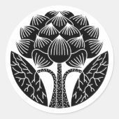 Stehende Lotus-Blume Runder Aufkleber (Vorderseite)