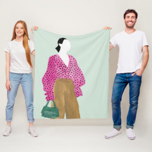Stehende Mode-Zahl - Polka-Punkt-Spitze Fleecedecke