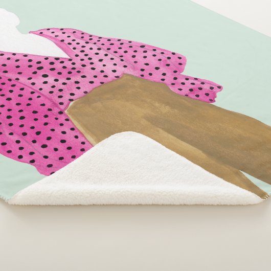 Stehende Mode-Zahl - Polka-Punkt-Spitze Sherpadecke (3/4)