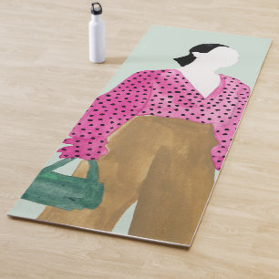 Stehende Mode-Zahl - Polka-Punkt-Spitze Yogamatte