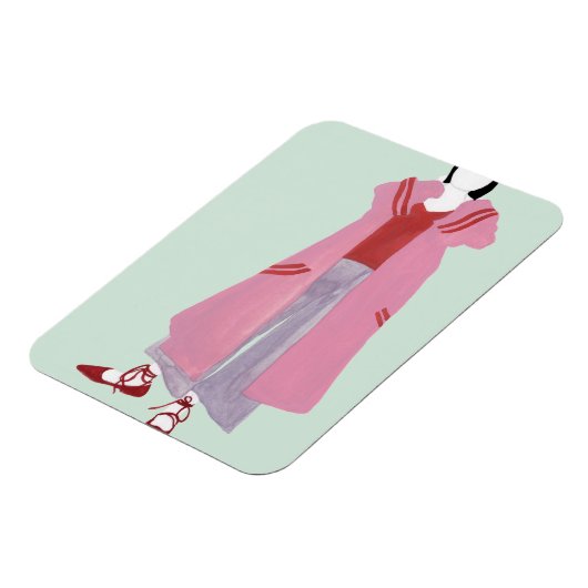 Stehende Modefigur: Oversiegelte Jacke Magnet (Linke Seite)