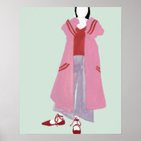 Stehende Modefigur: Oversiegelte Jacke