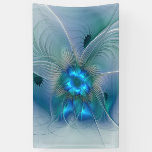 Stehende Ovationen, abstrakte blaue Türkis-Fraktal Banner