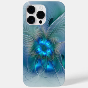 Stehende Ovationen, abstrakte blaue Türkis-Fraktal Case-Mate iPhone 14 Pro Max Hülle