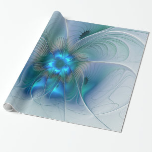 Stehende Ovationen, abstrakte blaue Turquoise-Frak Geschenkpapier