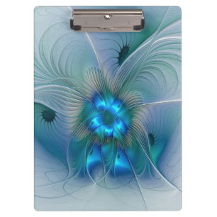 Stehende Ovationen, abstrakte blaue Turquoise-Frak Klemmbrett