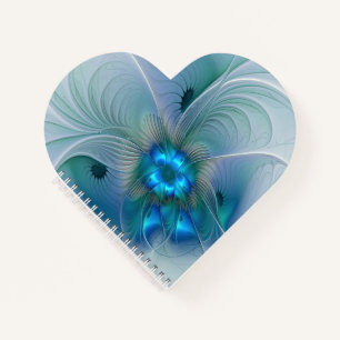 Stehende Ovationen, abstrakte blaue Turquoise-Frak Notizblock