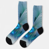 Stehende Ovationen, abstrakte blaue Turquoise-Frak Socken (Linkes Detail)