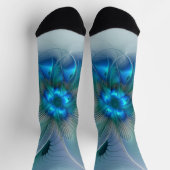 Stehende Ovationen, abstrakte blaue Turquoise-Frak Socken (Oben)