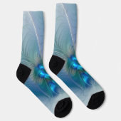 Stehende Ovationen, abstrakte blaue Turquoise-Frak Socken (Rechts)