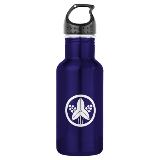 Stehende Pfeilspitze in einem Kreis Edelstahlflasche (Vorderseite)
