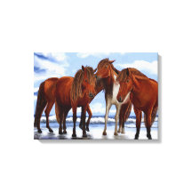 Stehende Pferde auf beengten Canvas