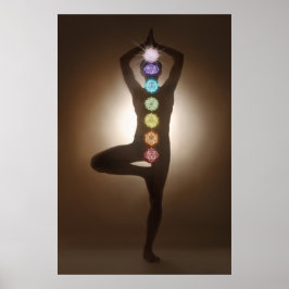 Stehende Pose, Yoga, Yogi, Chakren, Chakra, Aura Poster