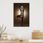 Stehende Pose, Yoga, Yogi, Chakren, Chakra, Aura Poster (Küche)